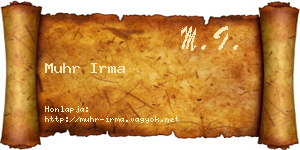 Muhr Irma névjegykártya