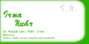 irma muhr business card